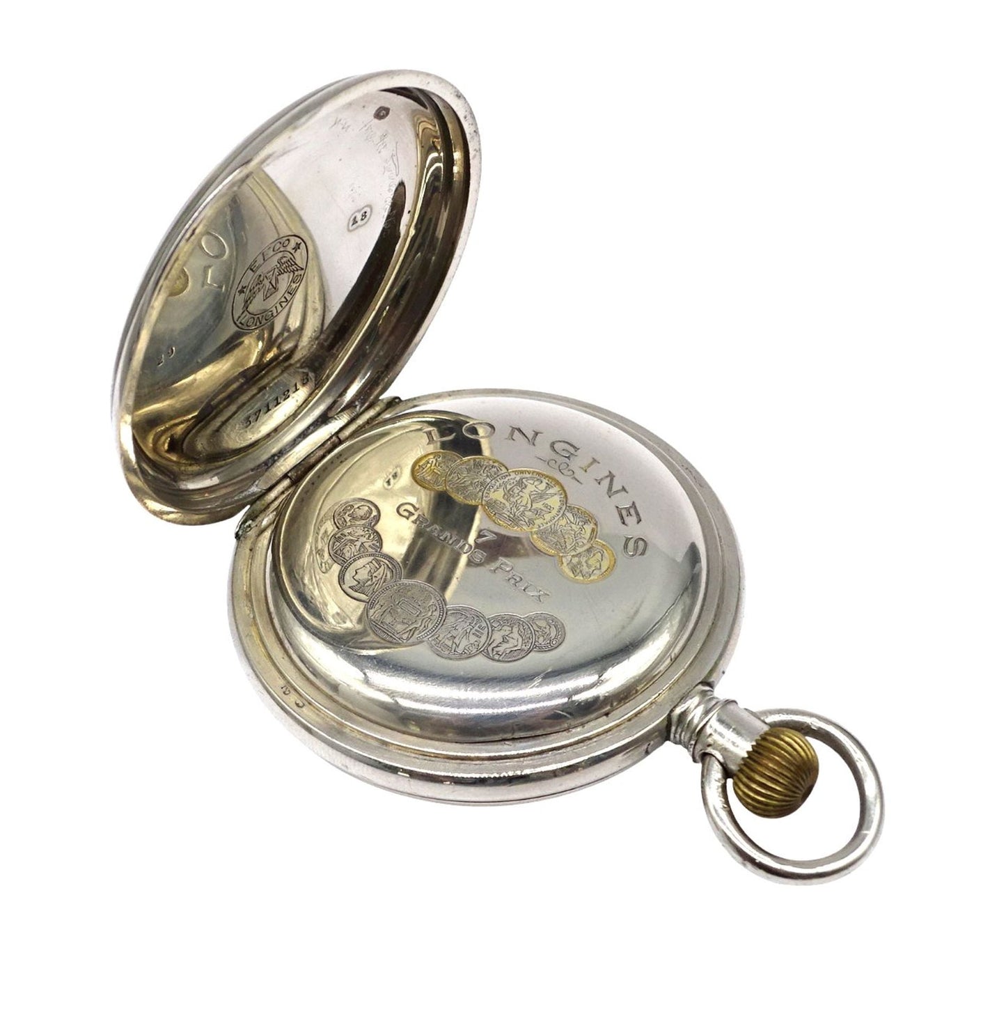 Longines Kal 21.25 übergroße 56mm Eisenbahneruhr mechanisch ca. 1900 - Sammler - Uhren