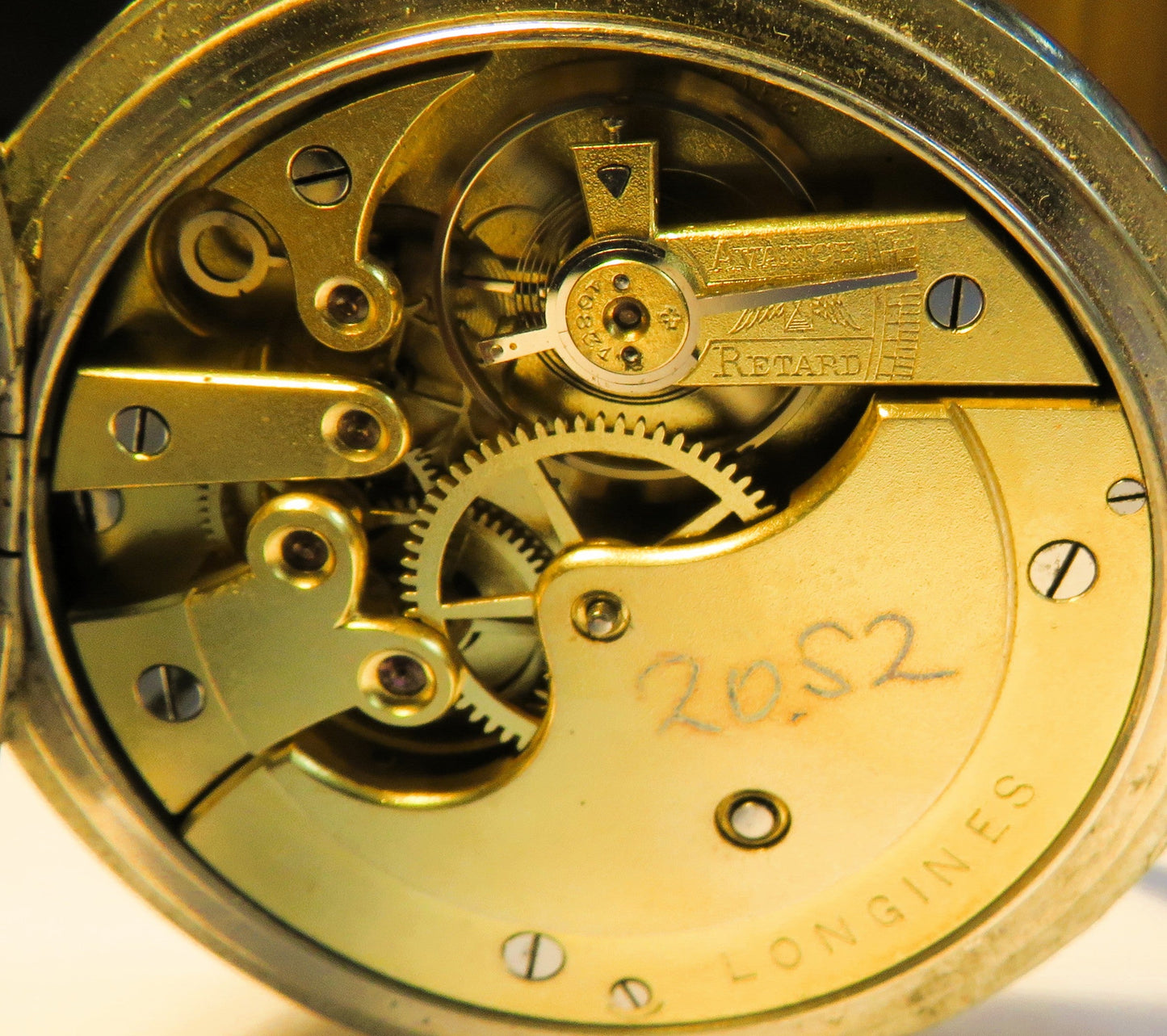 Longines Kal. L 20.52 gravierte Eisenbahner Taschen Uhr Kette / Münze ca. 1920 - Sammler - Uhren