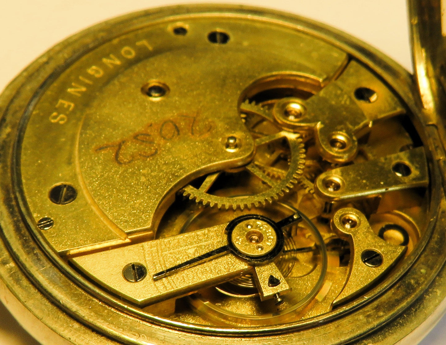 Longines Kal. L 20.52 gravierte Eisenbahner Taschen Uhr Kette / Münze ca. 1920 - Sammler - Uhren