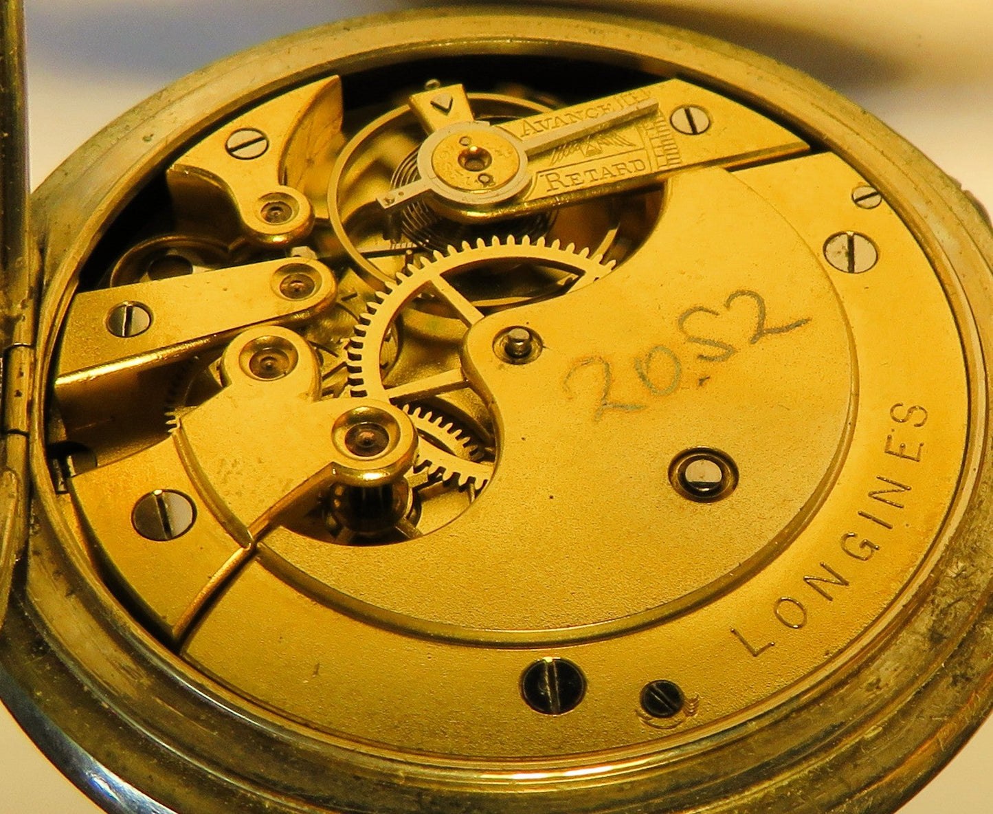 Longines Kal. L 20.52 gravierte Eisenbahner Taschen Uhr Kette / Münze ca. 1920 - Sammler - Uhren