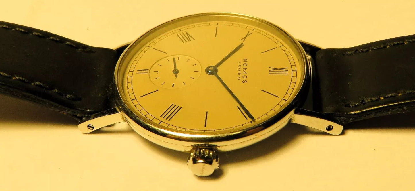 Ludwig Alpha 2 Nomos Glashütte Luxus Herren Armbanduhr mech. ca. 1996 in OVP - Sammler - Uhren