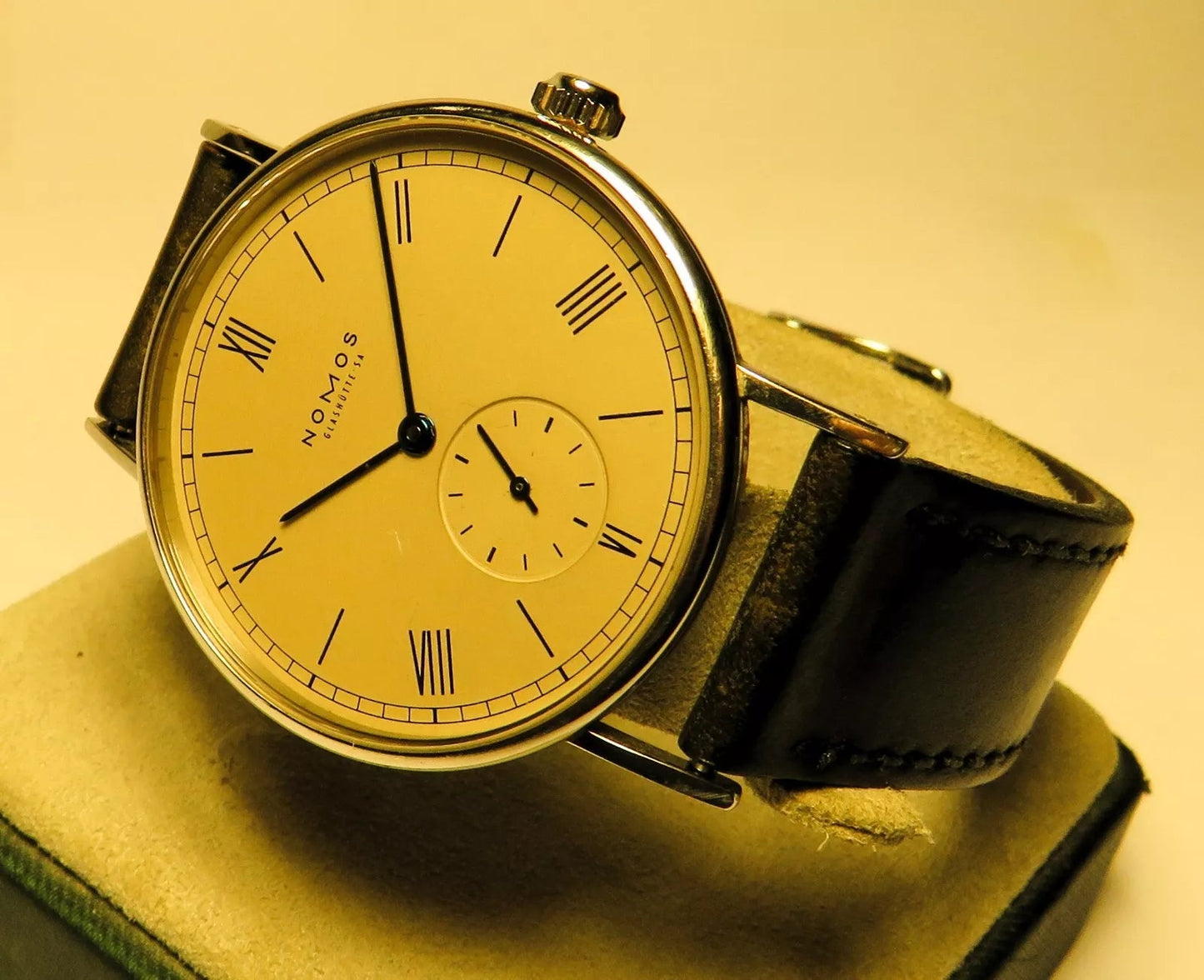 Ludwig Alpha 2 Nomos Glashütte Luxus Herren Armbanduhr mech. ca. 1996 in OVP - Sammler - Uhren