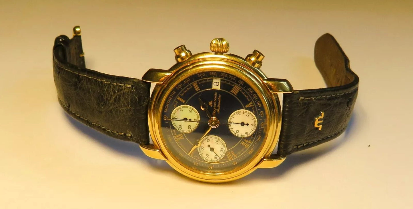 Maurice Lacroix Luxus Herren Chronograph mechanisch Gold ca. 1990 - Sammler - Uhren