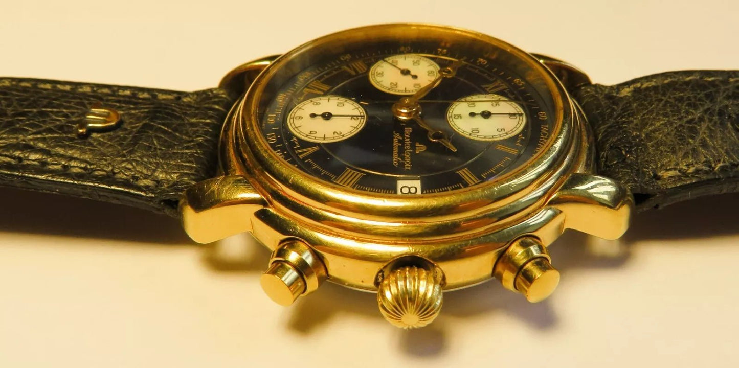 Maurice Lacroix Luxus Herren Chronograph mechanisch Gold ca. 1990 - Sammler - Uhren