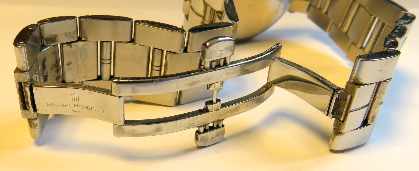 Michel Herbelin Newport Herren Armbanduhr Quarz Edelstahlband NP 1.500, - Euro - Sammler - Uhren