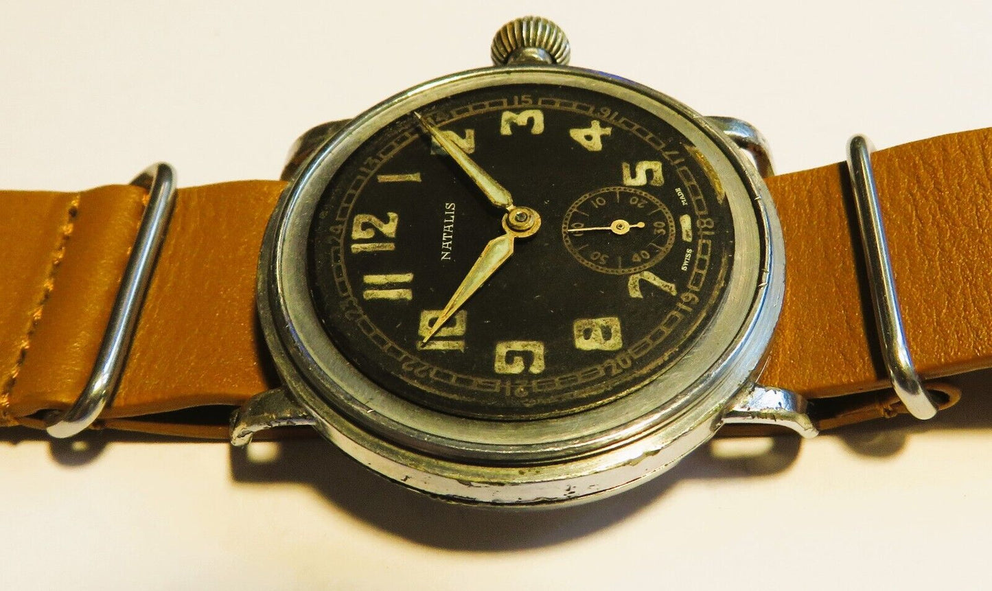Natalis früheste Pfeilindex Fliegeruhr Pilot Watch Reichsluftwaffe 1930 WK WW 2 - Sammler - Uhren