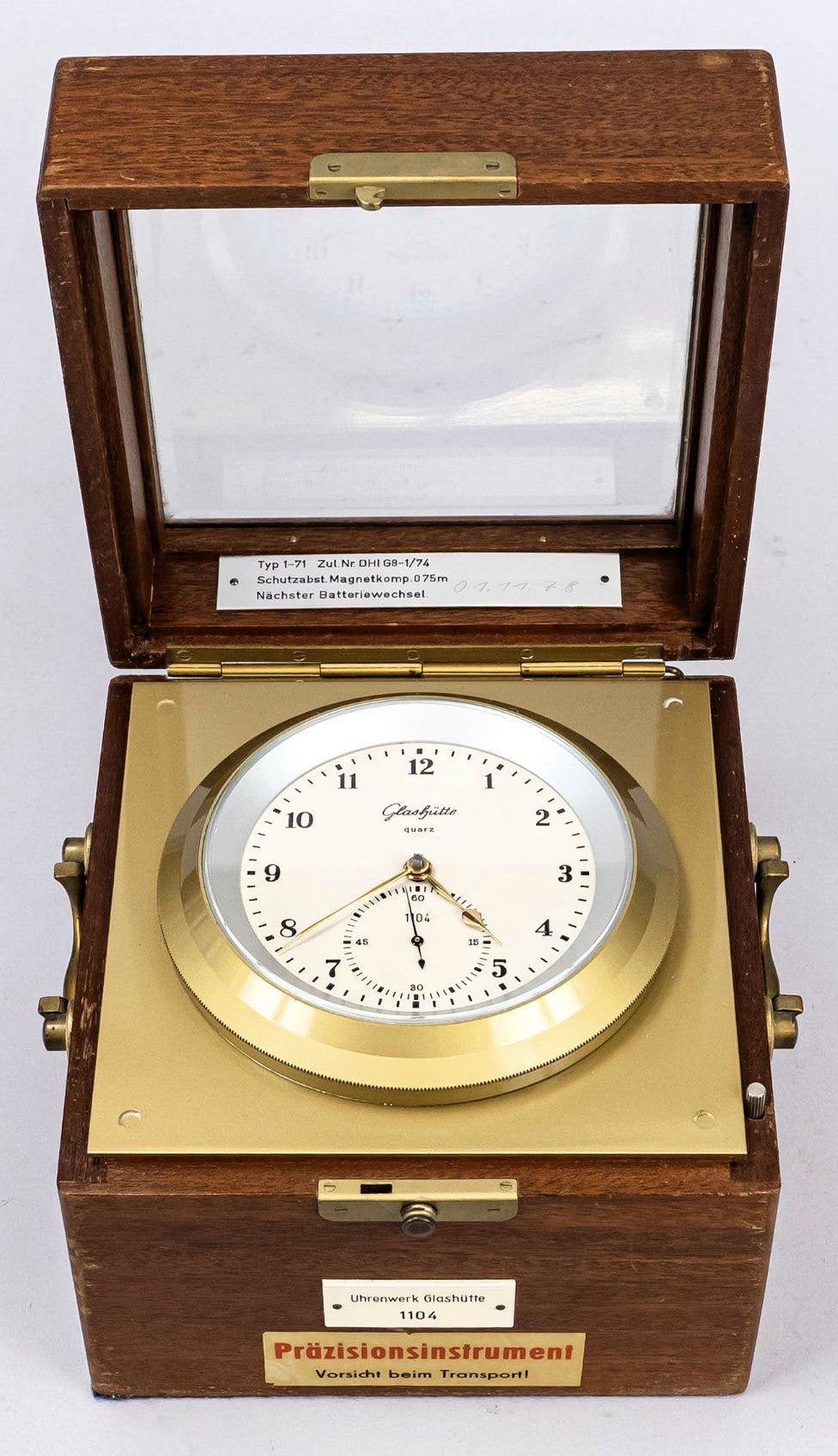 NVA Marine Chronometer Glashütte Quarz Typ DHI G8 1/74 Typ 1 - 71 ca. 1974 läuft - Sammler - Uhren