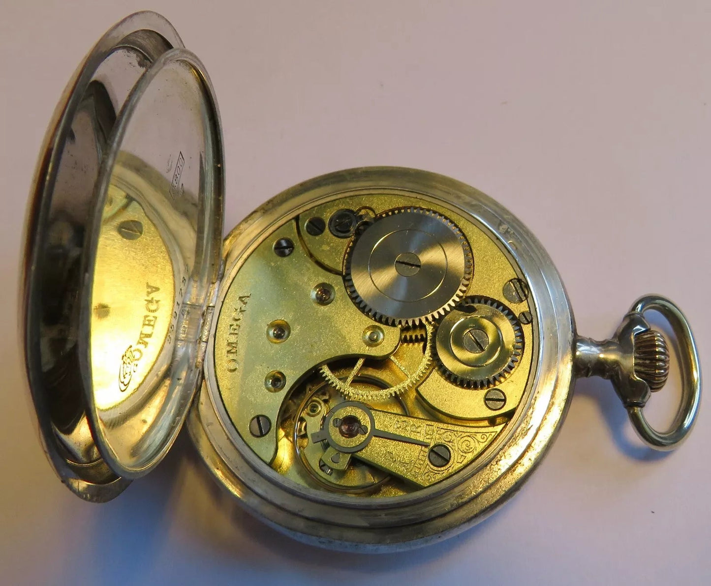 Omega antike 0,800 Silber Luxus Lepine Herrentaschenuhr mechanisch ca. 1900 - Sammler - Uhren