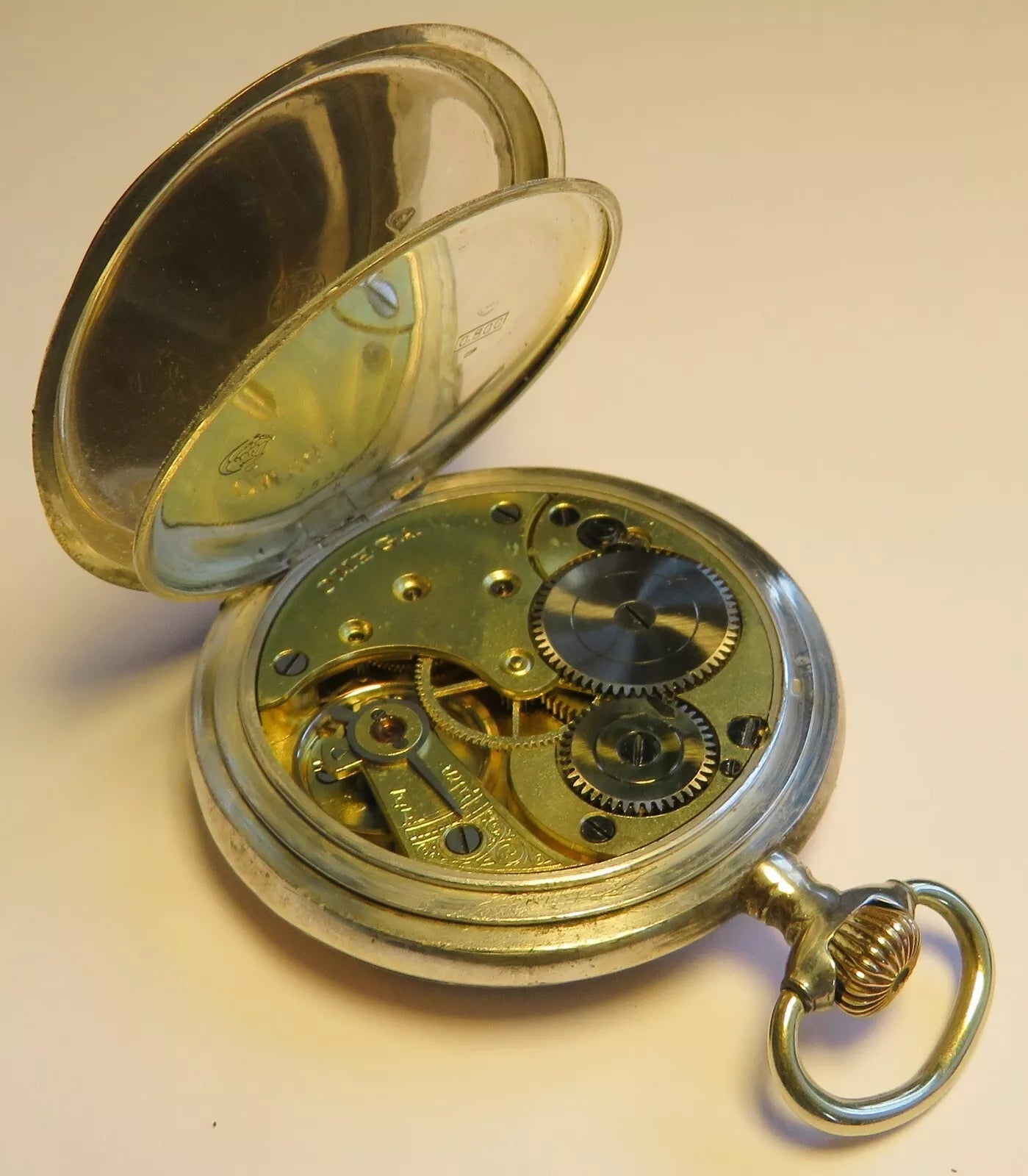 Omega antike 0,800 Silber Luxus Lepine Herrentaschenuhr mechanisch ca. 1900 - Sammler - Uhren
