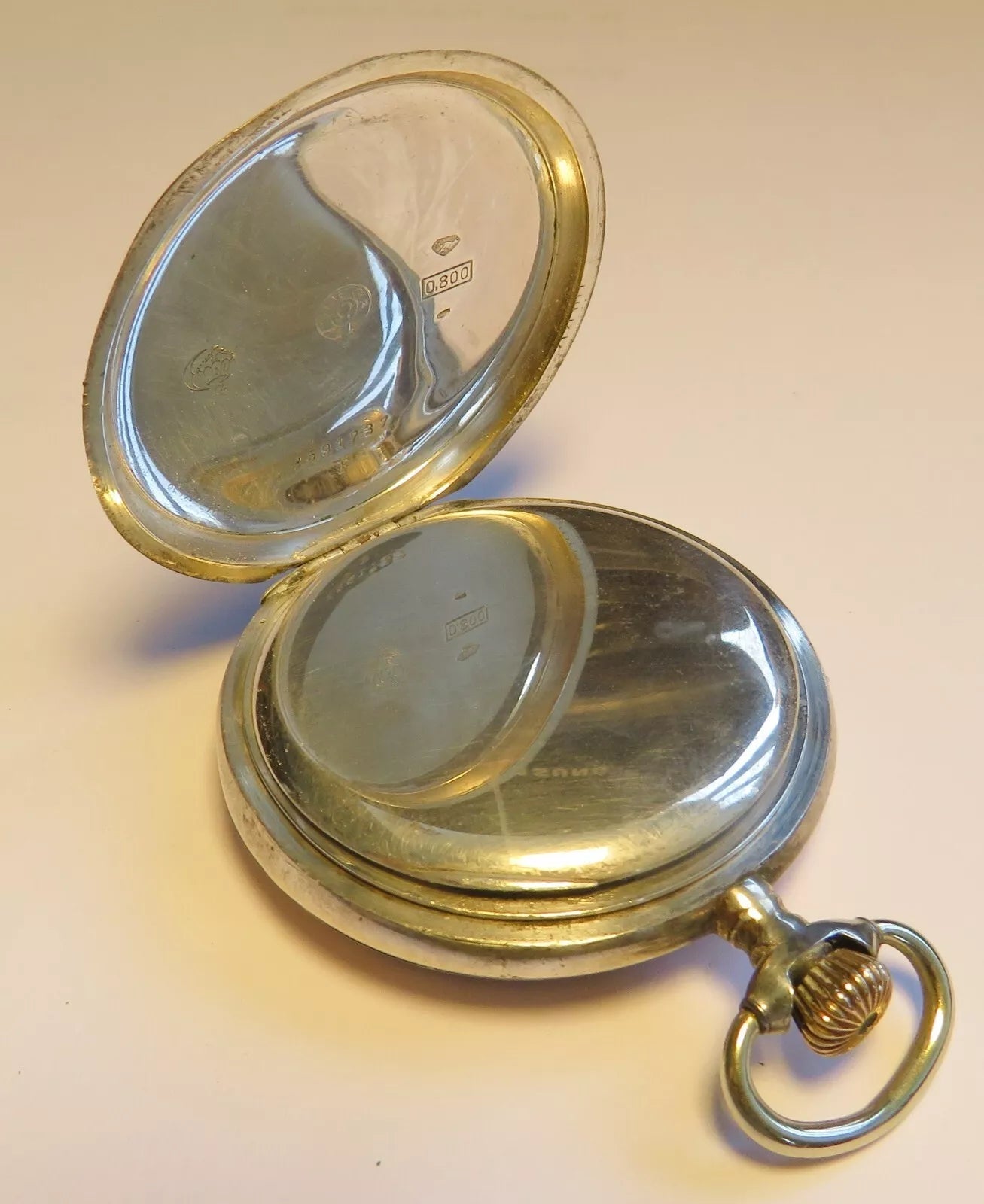 Omega antike 0,800 Silber Luxus Lepine Herrentaschenuhr mechanisch ca. 1900 - Sammler - Uhren