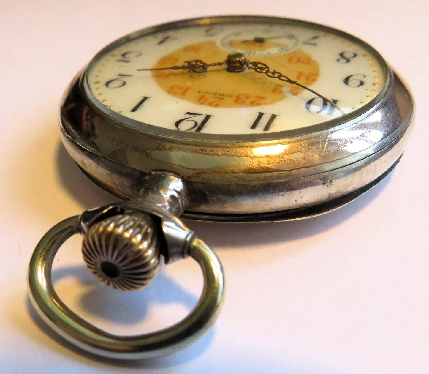 Omega antike 0,800 Silber Luxus Lepine Herrentaschenuhr mechanisch ca. 1900 - Sammler - Uhren