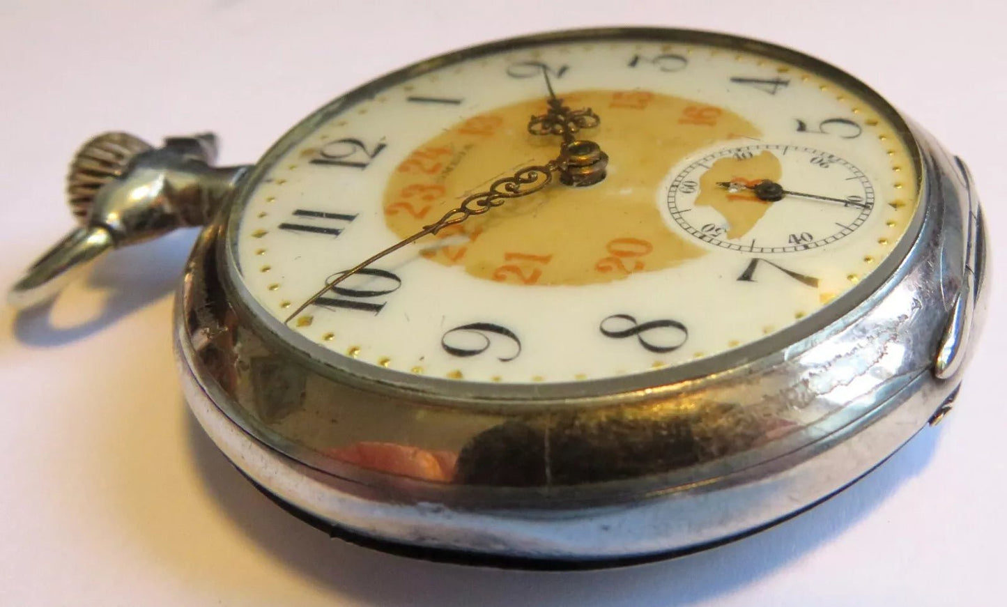 Omega antike 0,800 Silber Luxus Lepine Herrentaschenuhr mechanisch ca. 1900 - Sammler - Uhren