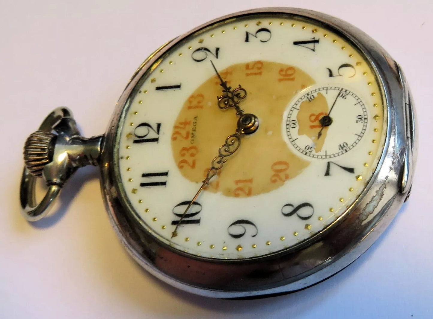 Omega antike 0,800 Silber Luxus Lepine Herrentaschenuhr mechanisch ca. 1900 - Sammler - Uhren