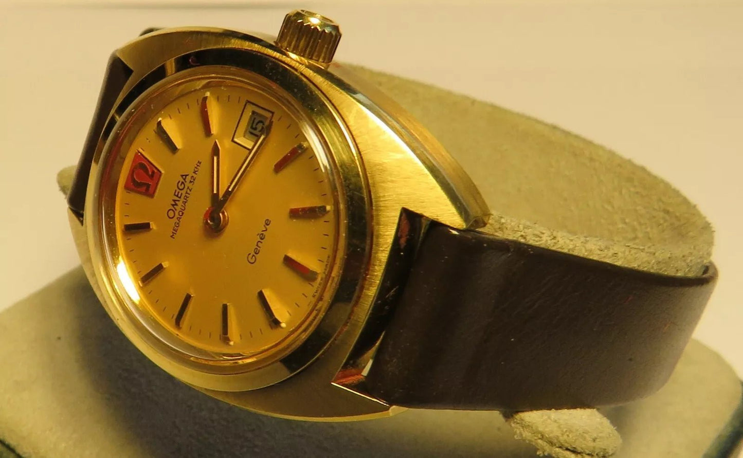 Omega Mega Quarz 32 KHz NOS Damen Stimmgabel Uhr in OVP funktionstüchtig Quartz - Sammler - Uhren