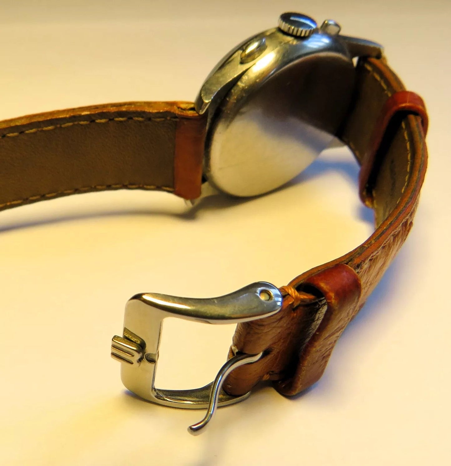Orig. Ed Heuer Saint Imier Vintage Flyback Schaltrad Chronograph ca. 1950 AOC - Sammler - Uhren