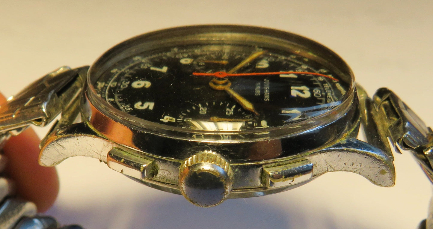 Orig. Junghans J88 früher Schaltrad / Flieger Chronograph ca. 1950 - Bundeswehr - Sammler - Uhren