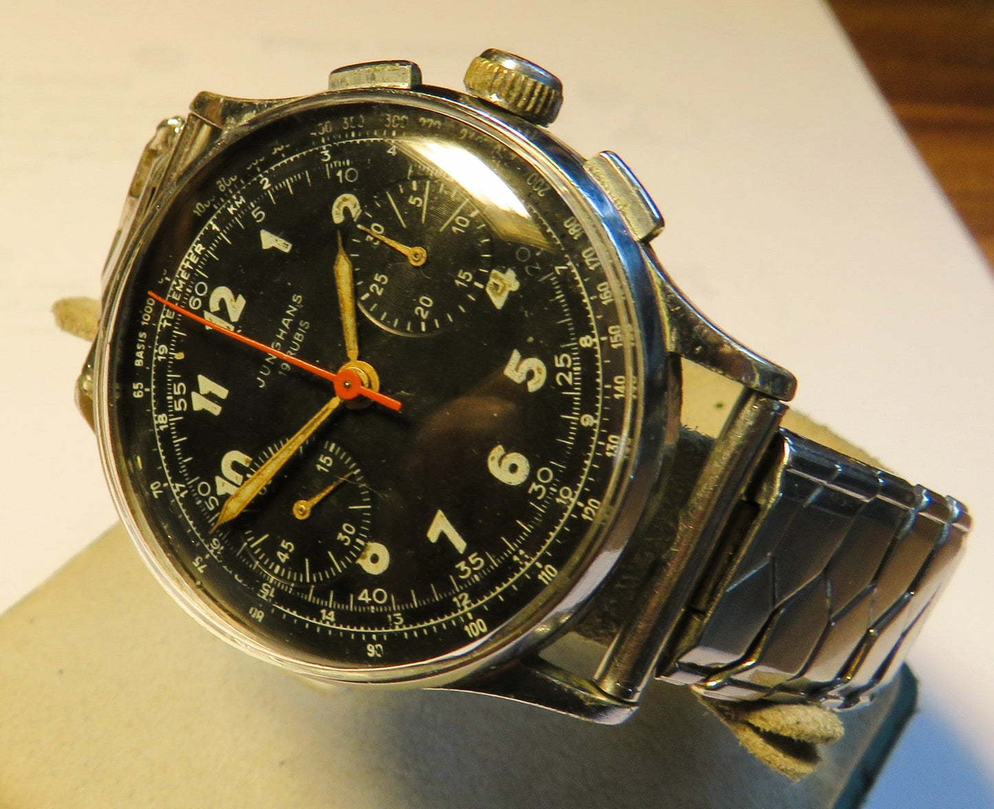 Orig. Junghans J88 früher Schaltrad / Flieger Chronograph ca. 1950 - Bundeswehr - Sammler - Uhren