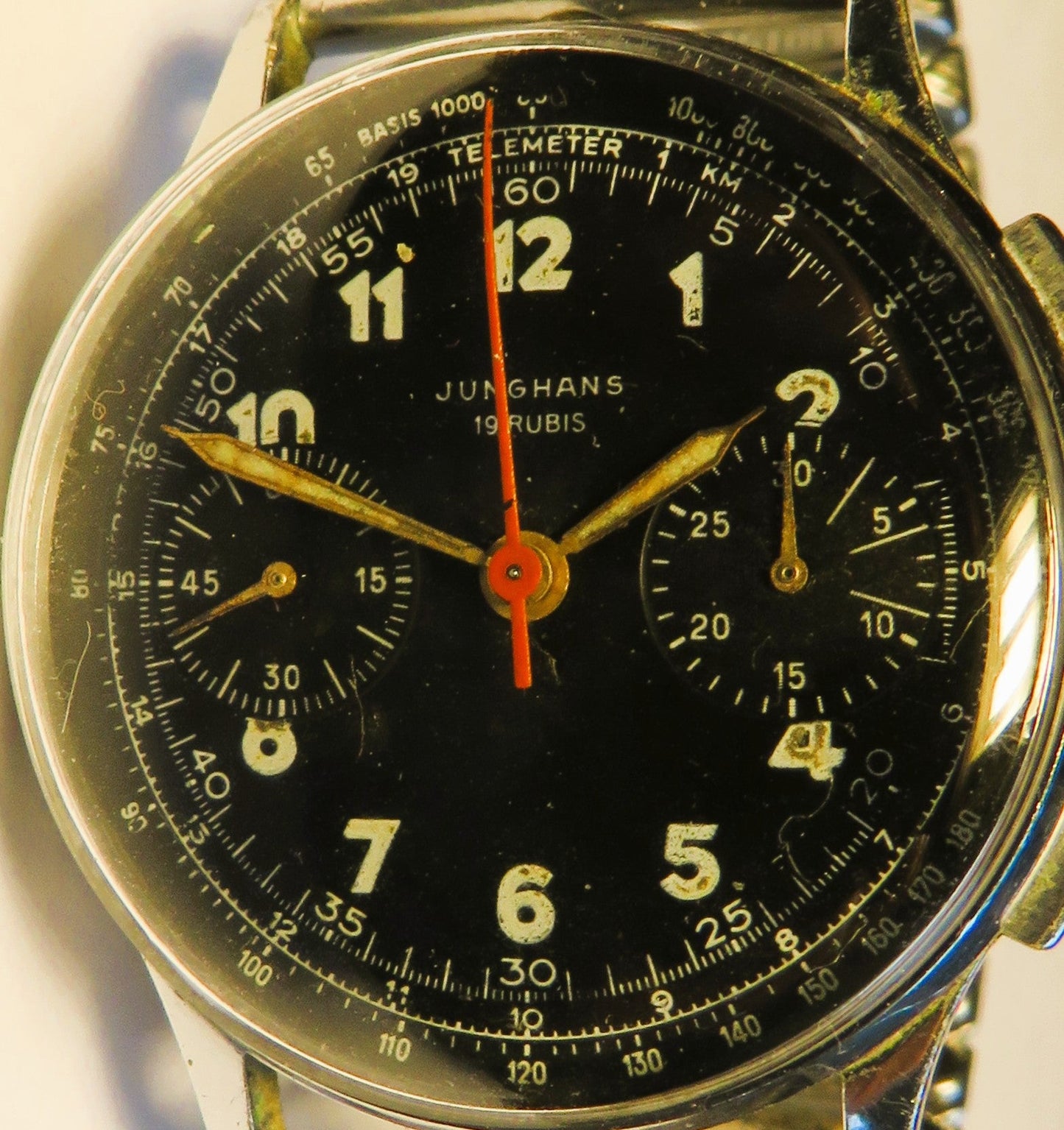Orig. Junghans J88 früher Schaltrad / Flieger Chronograph ca. 1950 - Bundeswehr - Sammler - Uhren