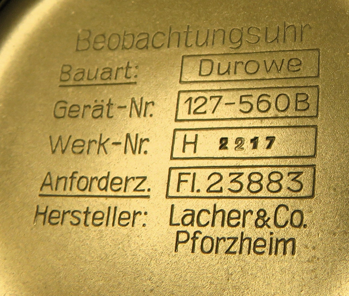 Orig. Laco Navigations B - Uhr Beobachtungs Uhr RLM H 1433 Baum. 2 WK2 - Sammler - Uhren