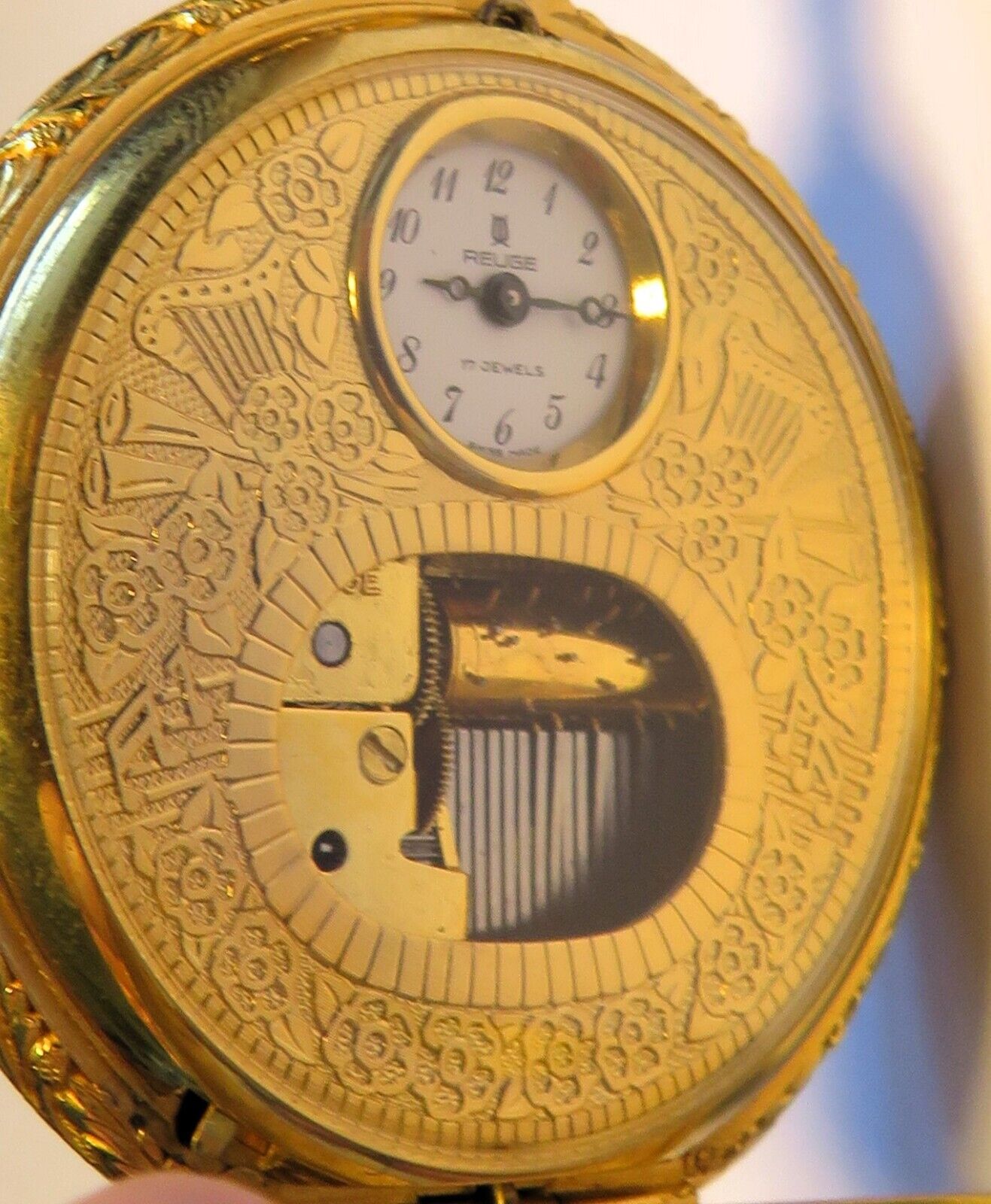 Orig. Reuge Prunk Taschenuhr Musik Walzen Spielwerk - funktioniert - Sammler - Uhren