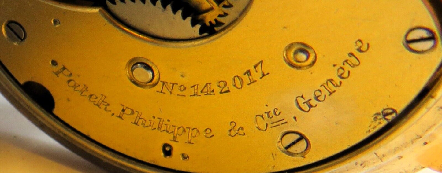 Patek Philippe & Co Geneve massiv Silber Taschenuhr ca. 1908 früher Kronenaufzug - Sammler - Uhren