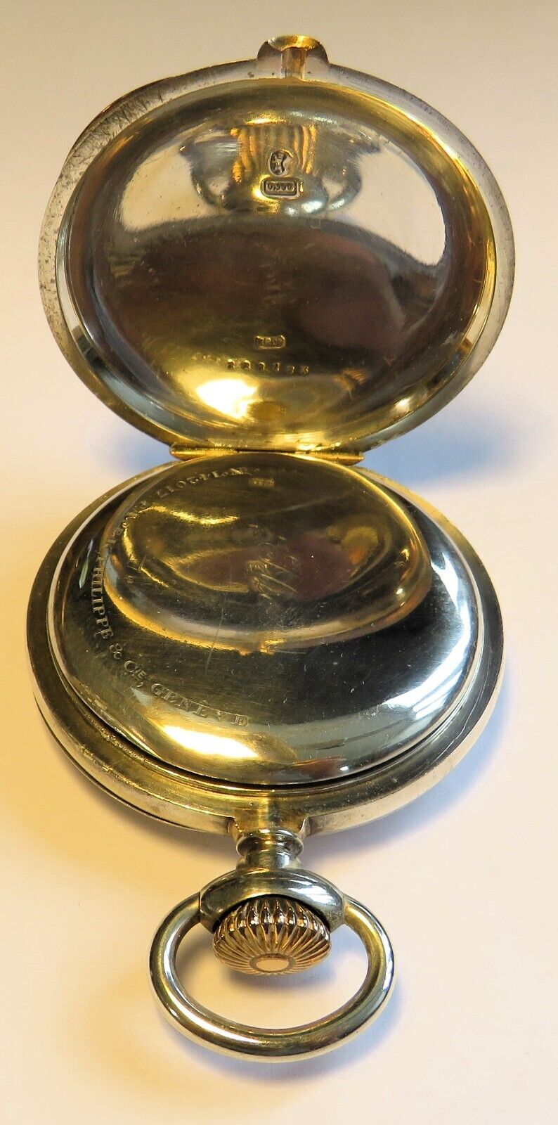Patek Philippe & Co Geneve massiv Silber Taschenuhr ca. 1908 früher Kronenaufzug - Sammler - Uhren
