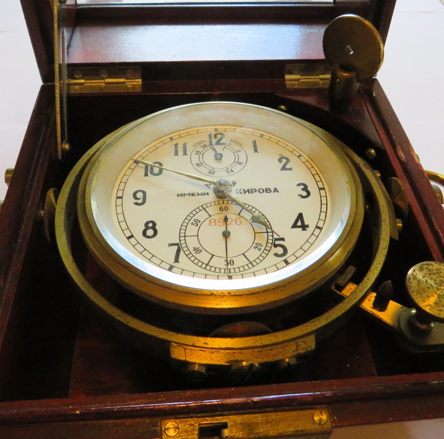 Poljot Kirowa Schiffs Marine Chronometer orig. Mahagoni Case - Sammler - Uhren