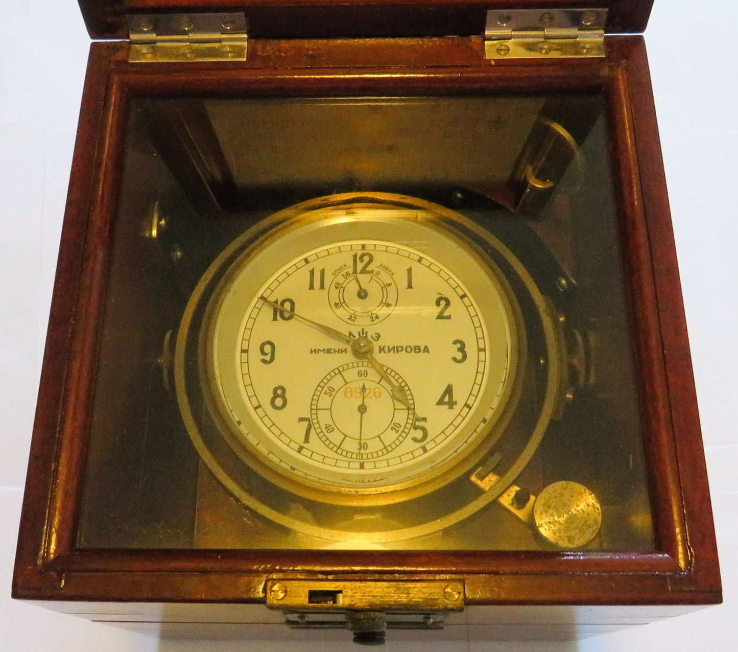 Poljot Kirowa Schiffs Marine Chronometer orig. Mahagoni Case - Sammler - Uhren