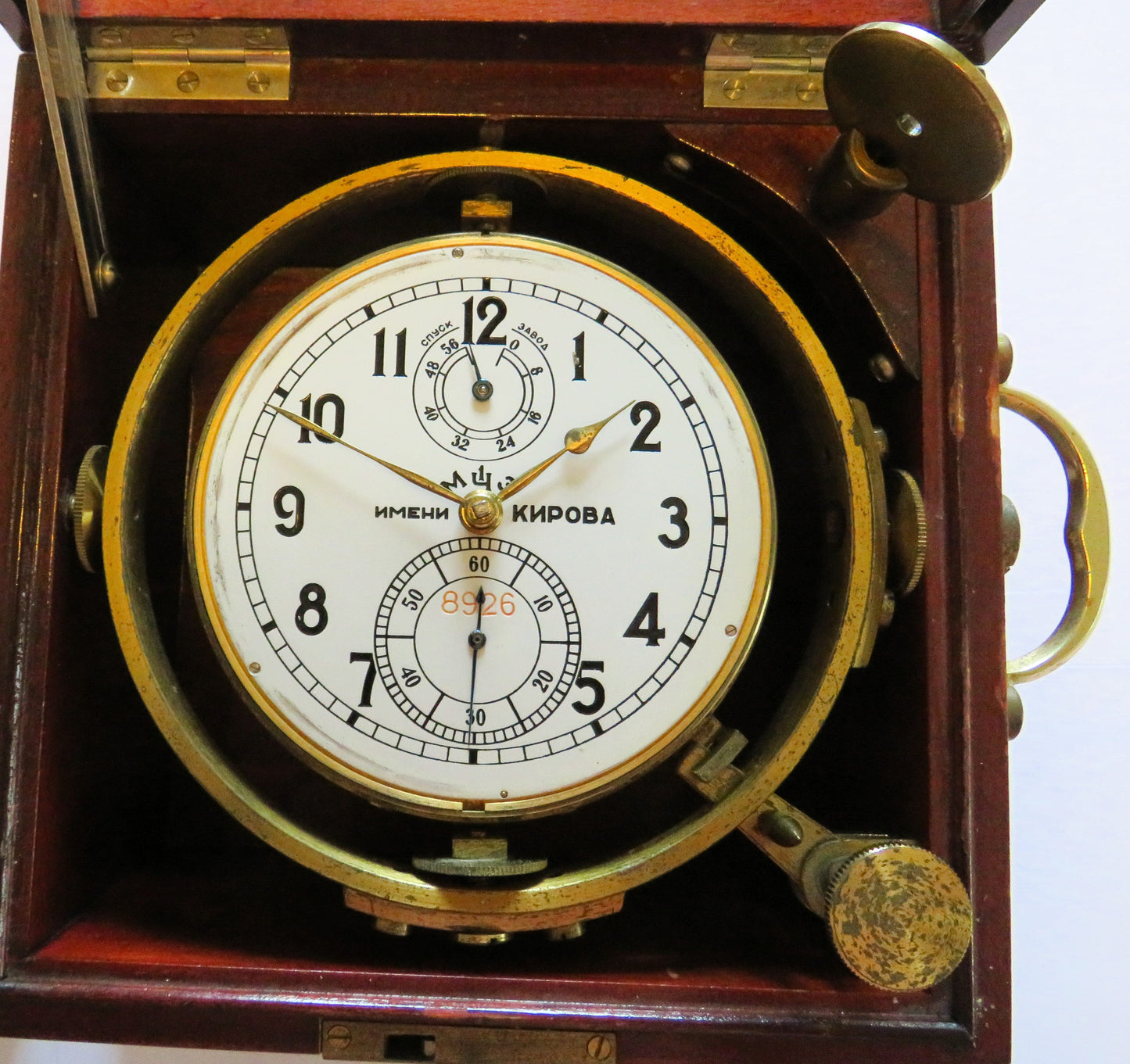 Poljot Kirowa Schiffs Marine Chronometer orig. Mahagoni Case - Sammler - Uhren