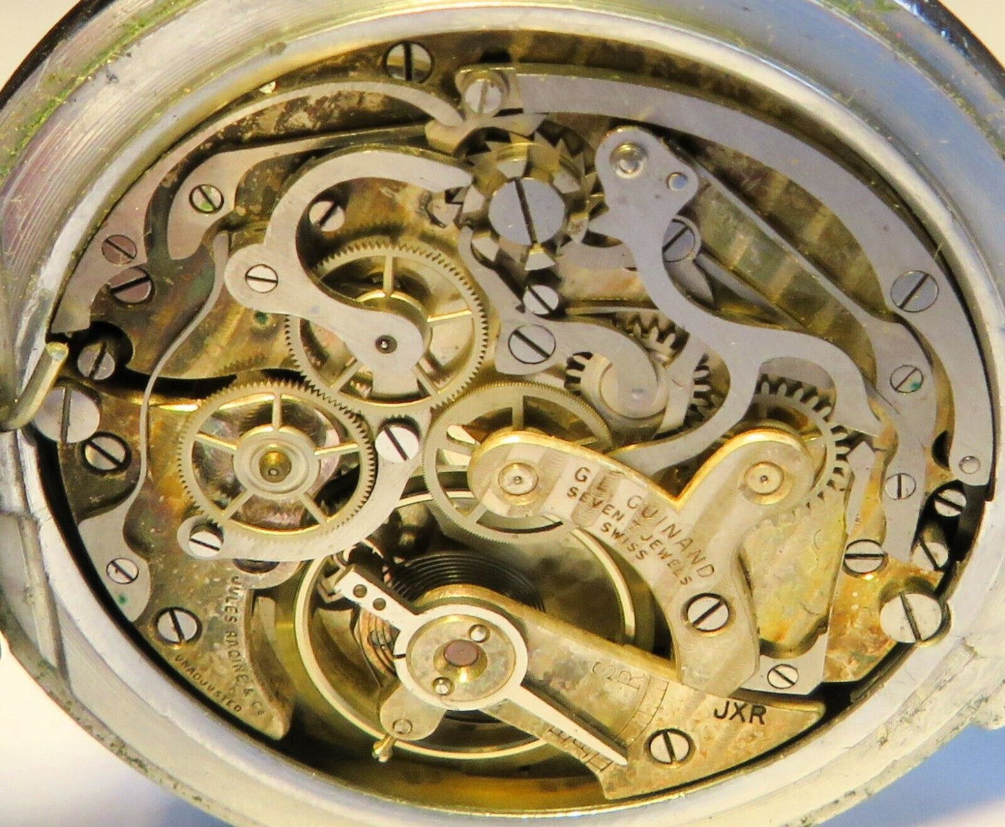 Racine Guinand Decimal Timer Rattrapante Split Seconds Schaltrad Chronograph - Sammler - Uhren