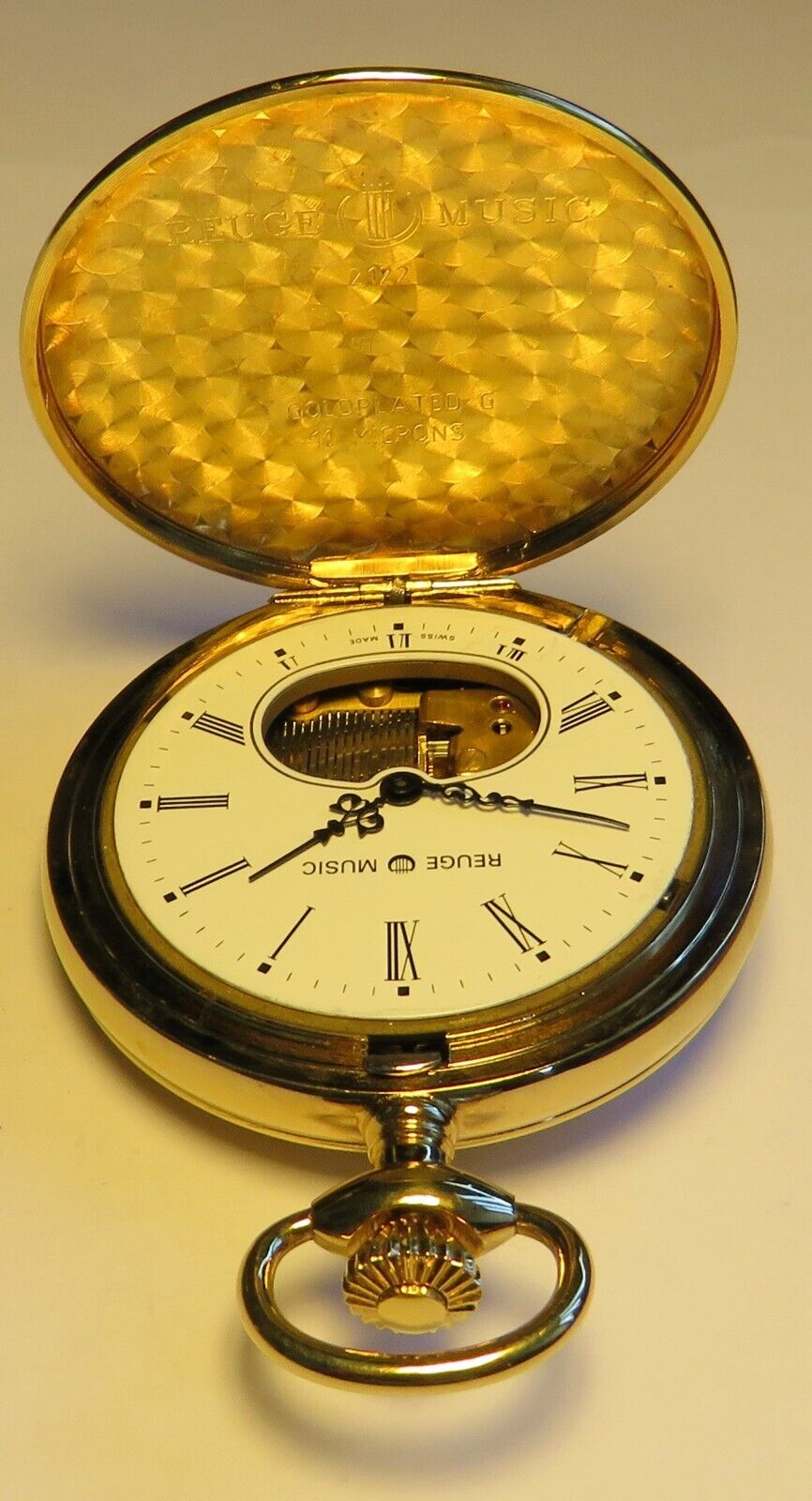 Reuge Swiss große - 50mm - Taschenuhr Musik Walzen Spielwerk Walzenspieluhr - Sammler - Uhren