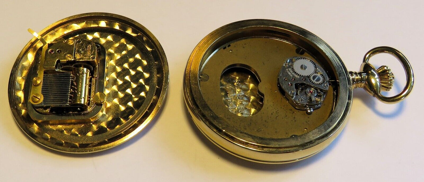 Reuge Swiss große - 50mm - Taschenuhr Musik Walzen Spielwerk Walzenspieluhr - Sammler - Uhren