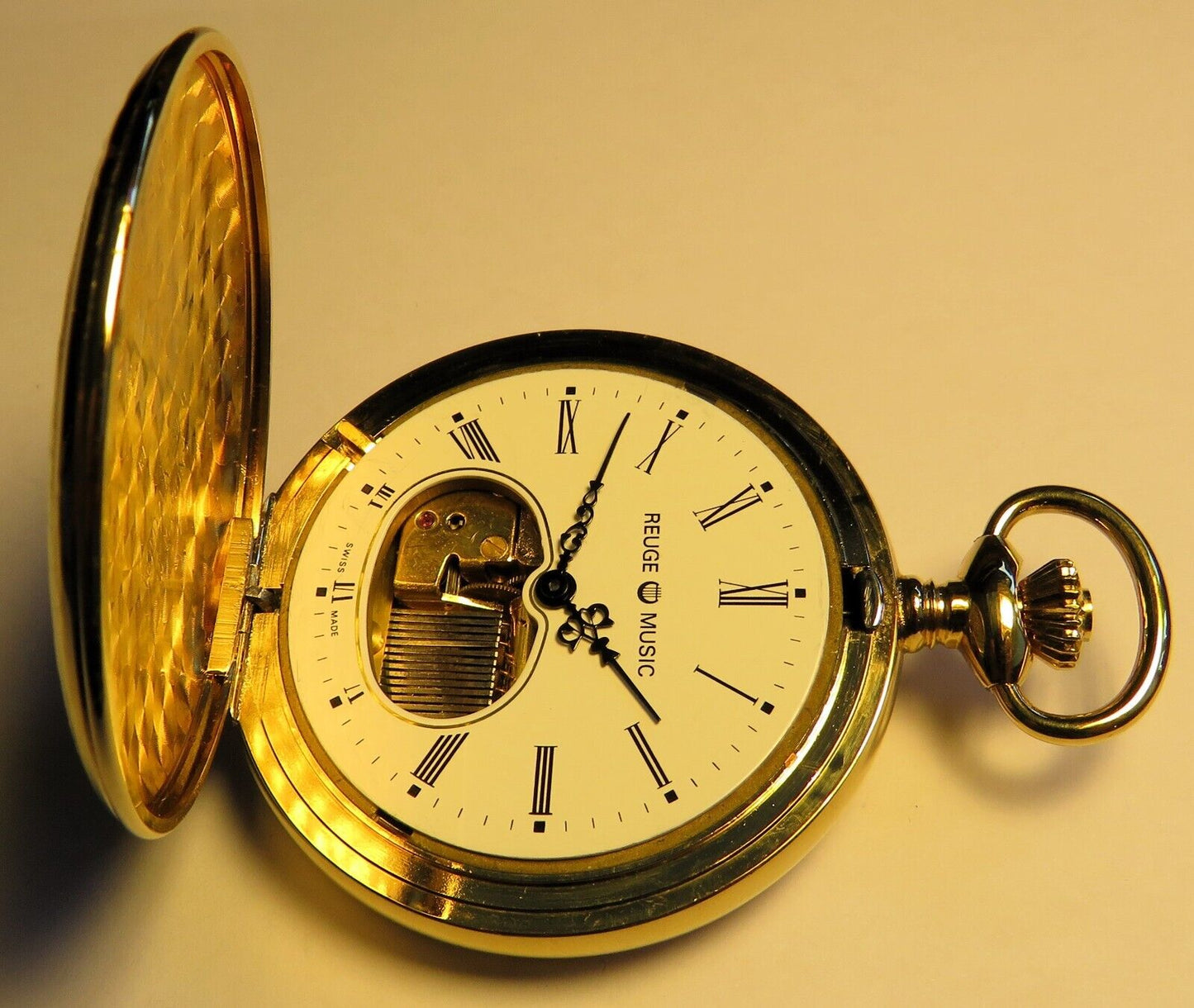 Reuge Swiss große - 50mm - Taschenuhr Musik Walzen Spielwerk Walzenspieluhr - Sammler - Uhren