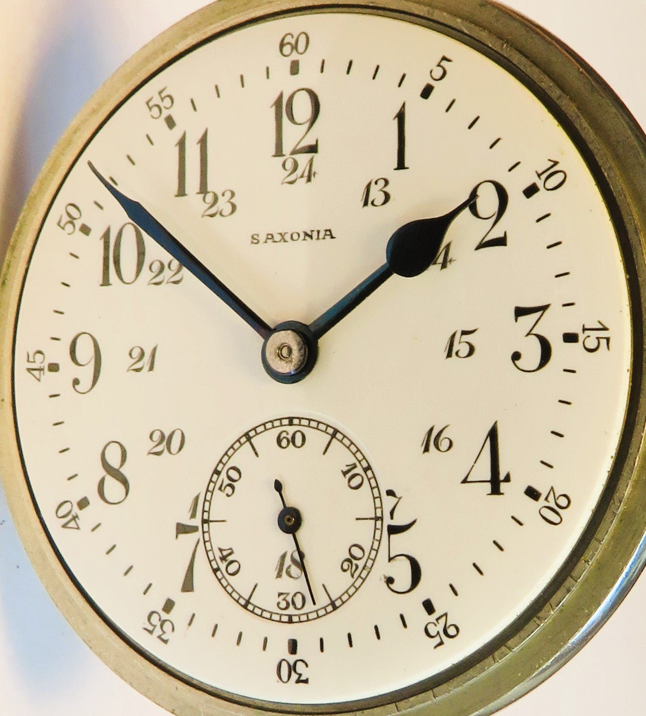 Saxonia Dresden Gruna Költzsch große Eisenbahneruhr ca. 1920 Junghans 33 b Werk - Sammler - Uhren