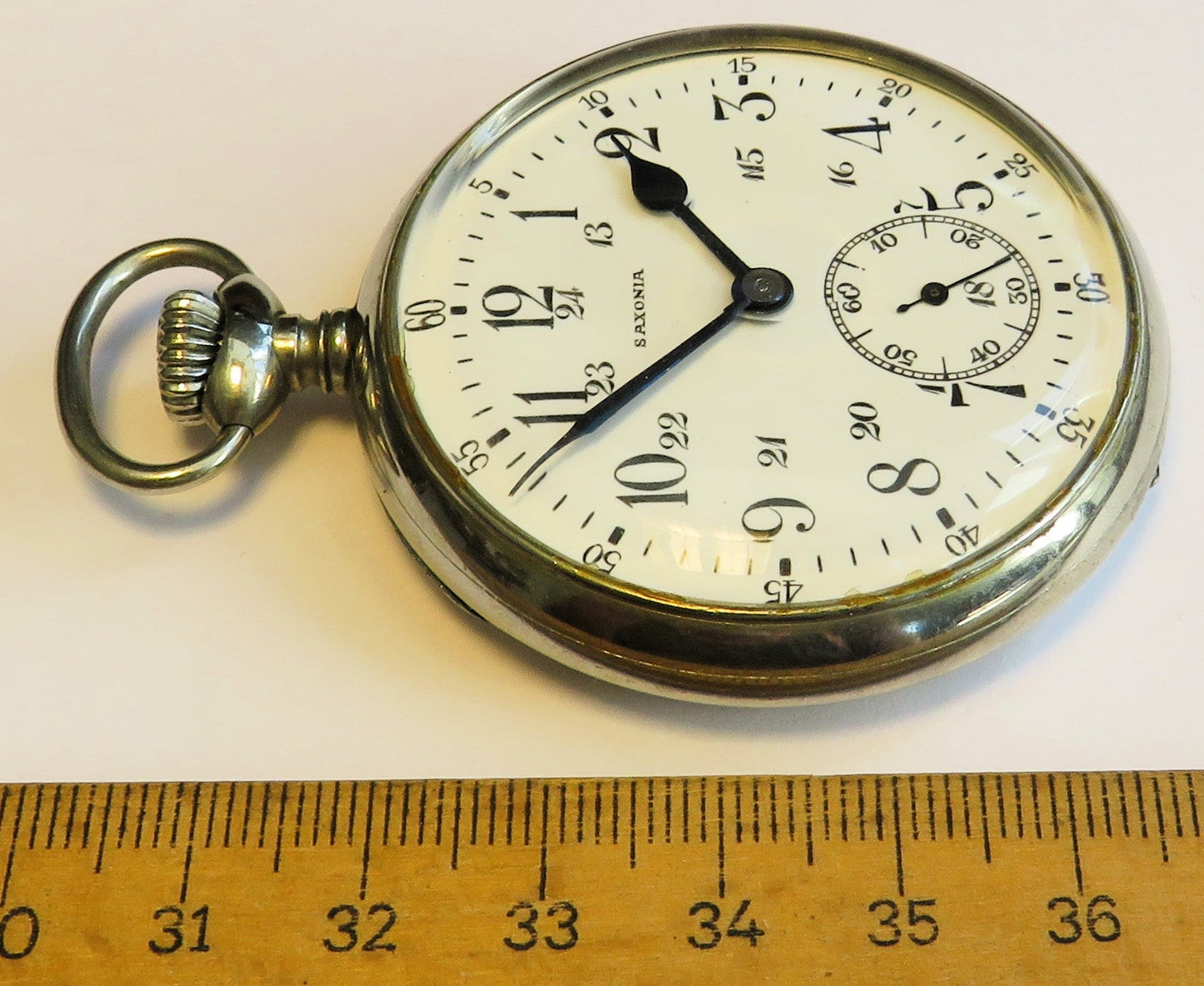 Saxonia Dresden Gruna Költzsch große Eisenbahneruhr ca. 1920 Junghans 33 b Werk - Sammler - Uhren