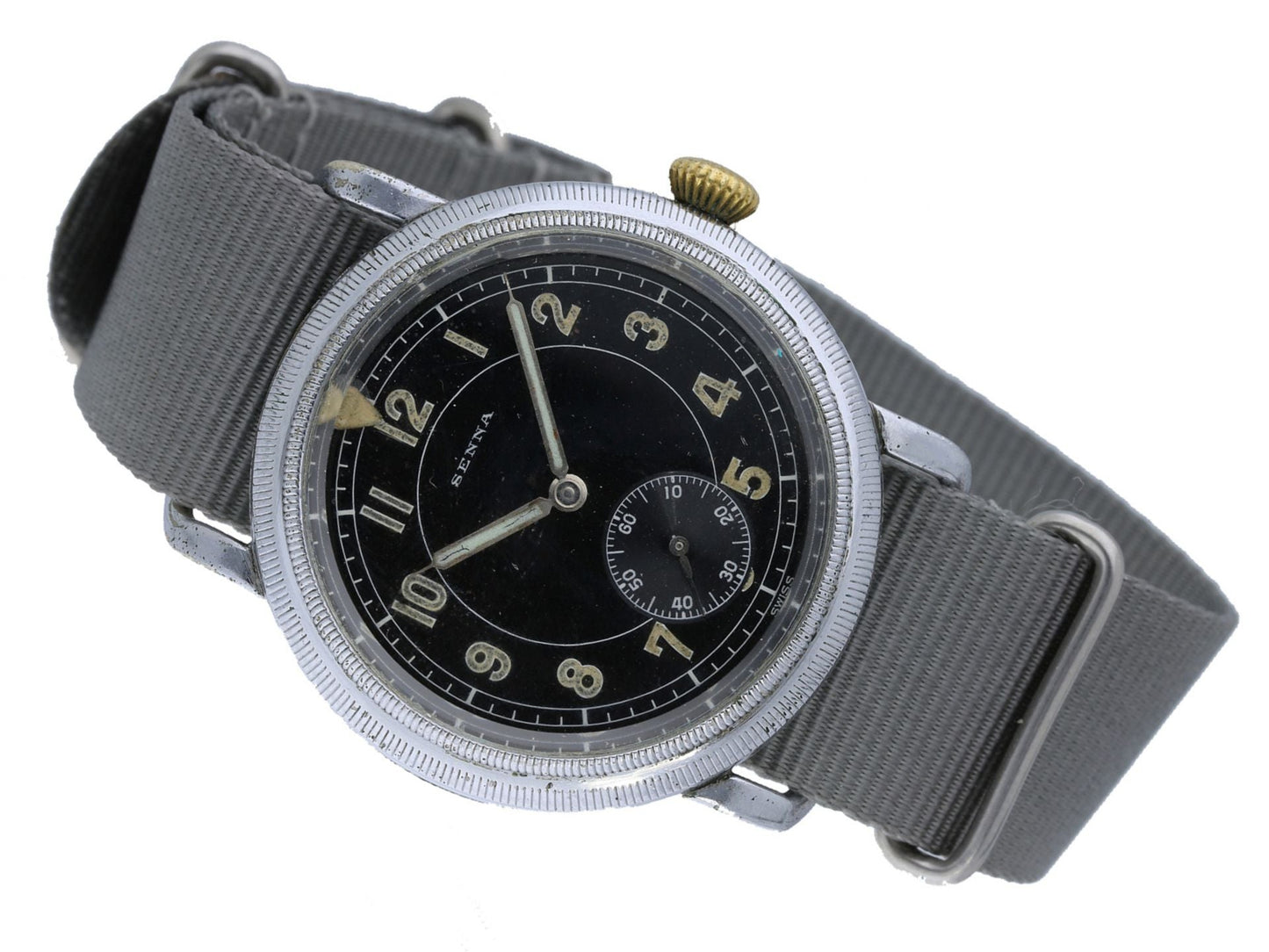 Senna frühe Pfeilindex Fliegeruhr Pilot Watch Reichsluftwaffe 1930 WK2 läuft - Sammler - Uhren