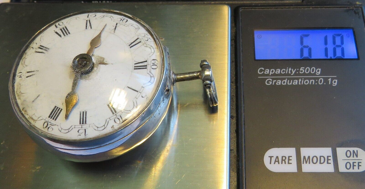 Silber Sackuhr Spindeltaschenuhr James Wild London ca. 1795 funktionstüchtig - Sammler - Uhren