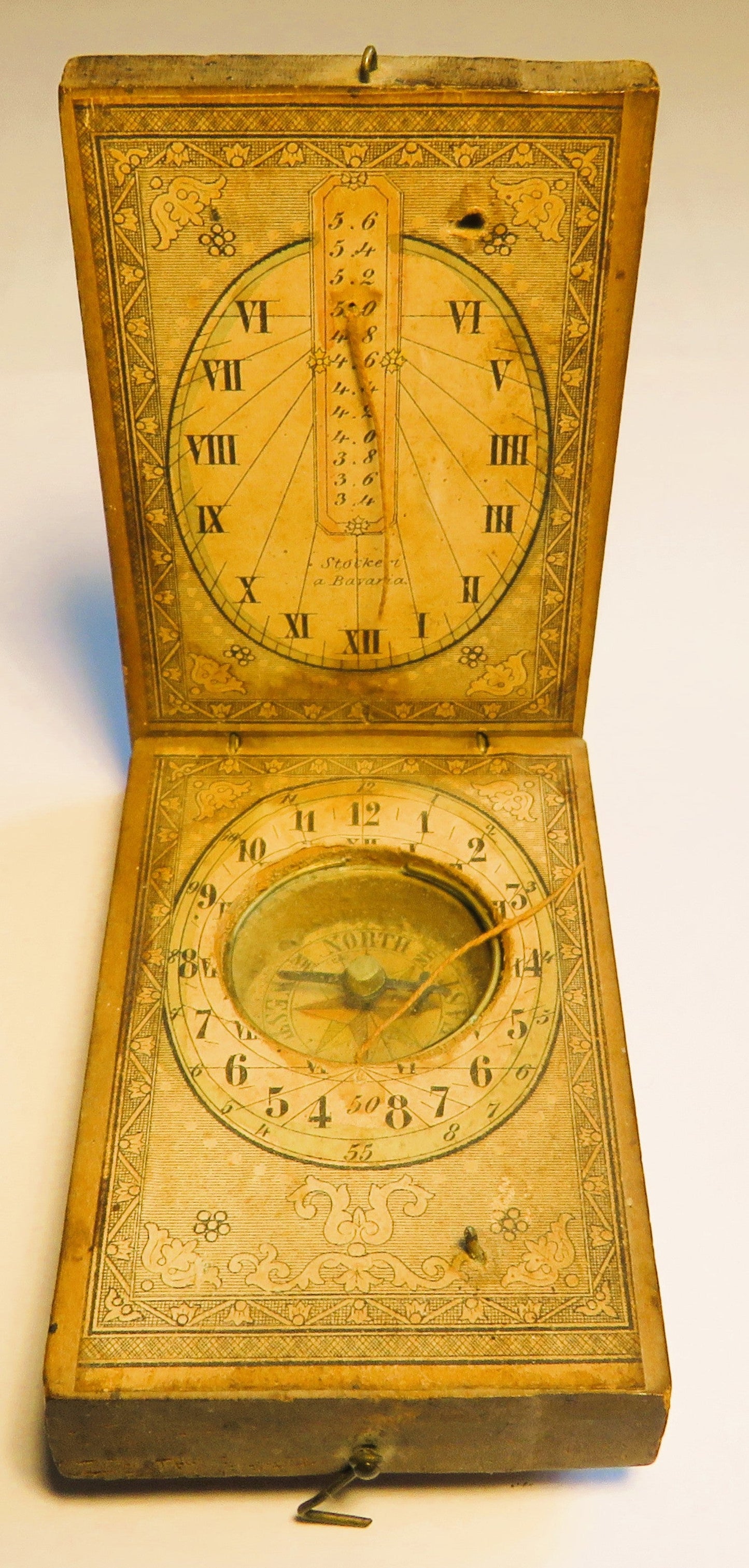 Stockert Ernst Christoph a Bavaria Nürnberg 1765 Klapp Reise Sonnenuhr - Sammler - Uhren