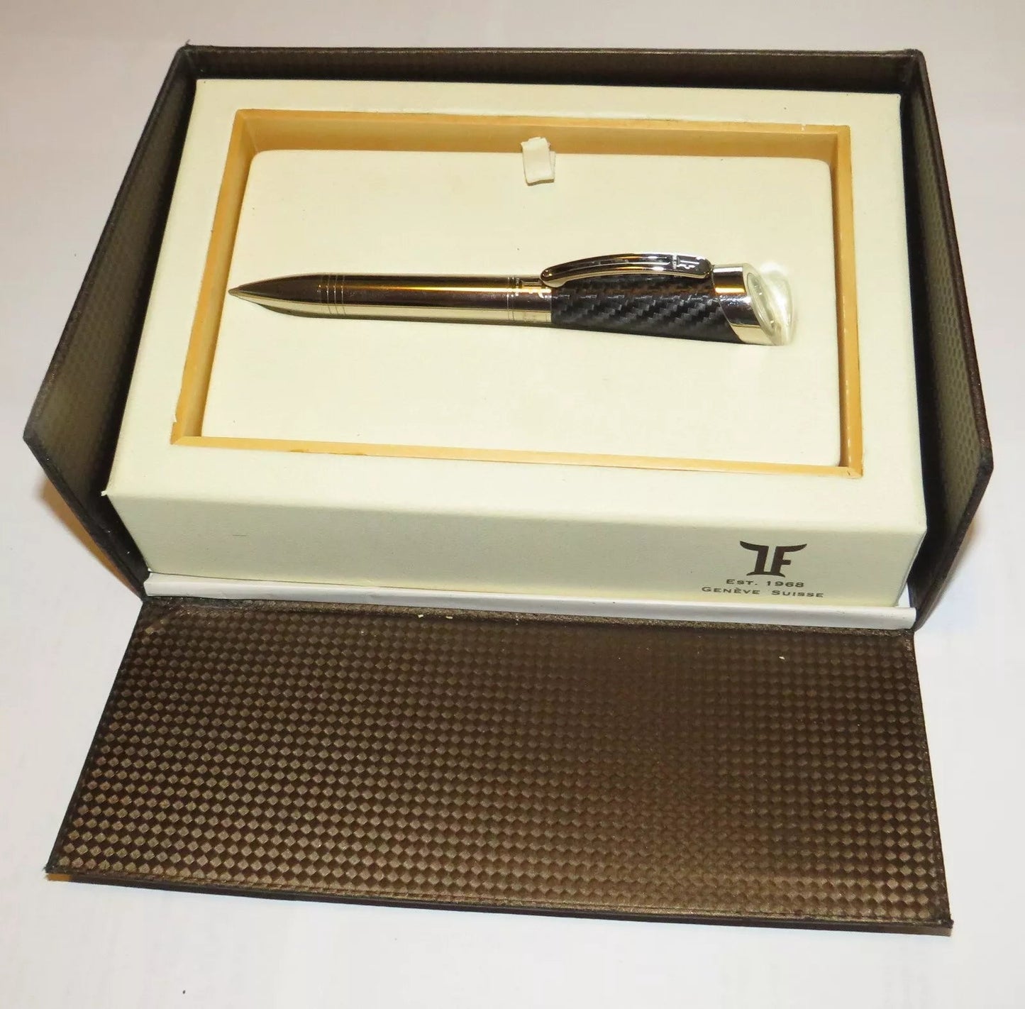 TF Tourbillon Kugelschreiber Uhrwerk Ball Pen Uhr Watch aus 1968 Fullset mit OVP - Sammler - Uhren