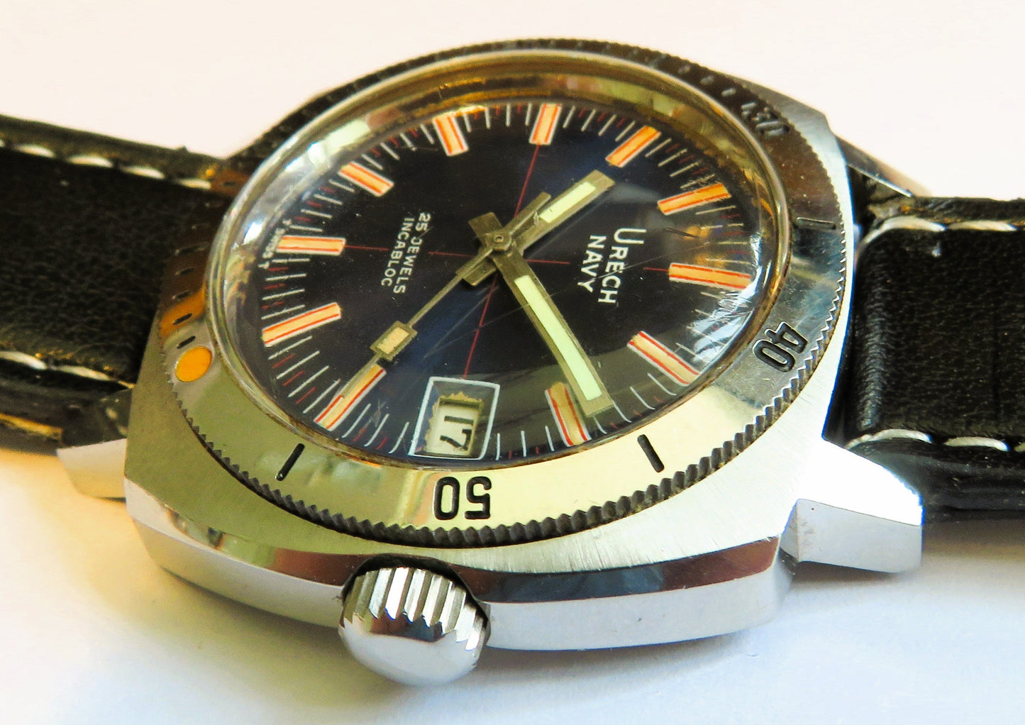 Urech Navy Automatik Diver 200m Baby Panerai ETA 2782 INCABLOC drehbare Lünette - Sammler - Uhren