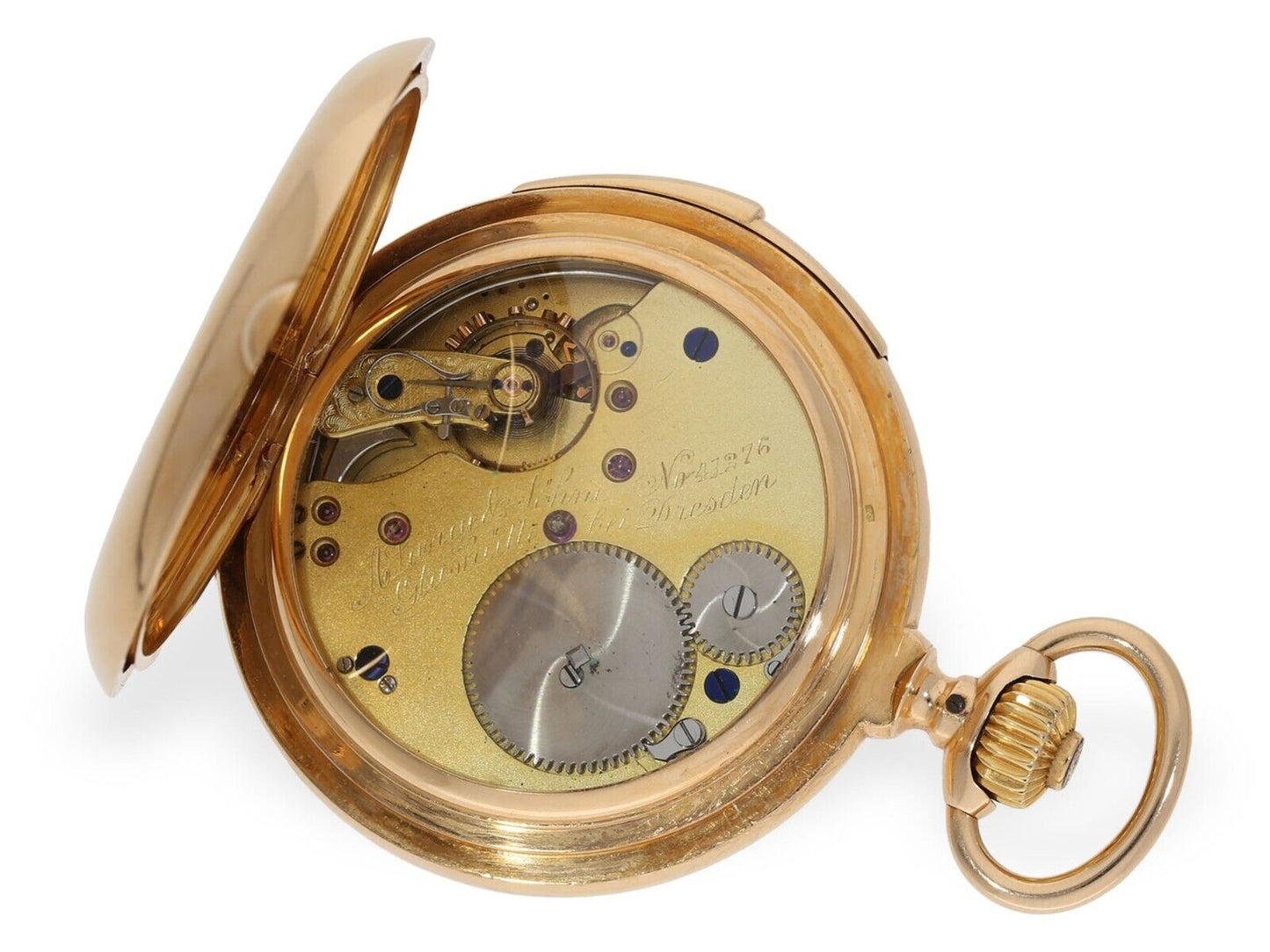 Viertelrepetition A. Lange & Söhne 0,750 18K Gold seltenste Herren Taschenuhr - Sammler - Uhren