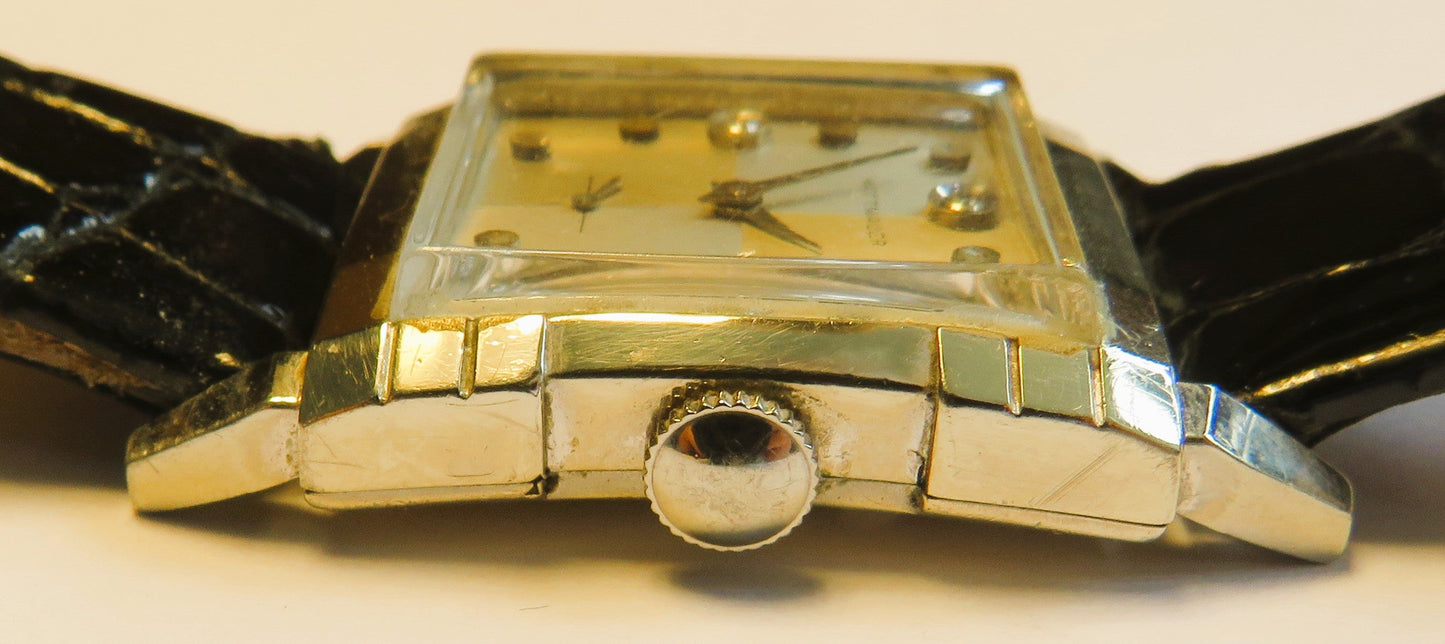 Wittnauer Diamant Brillant Armbanduhr Herren unisex ca. 1960 10K goldfilled - Sammler - Uhren