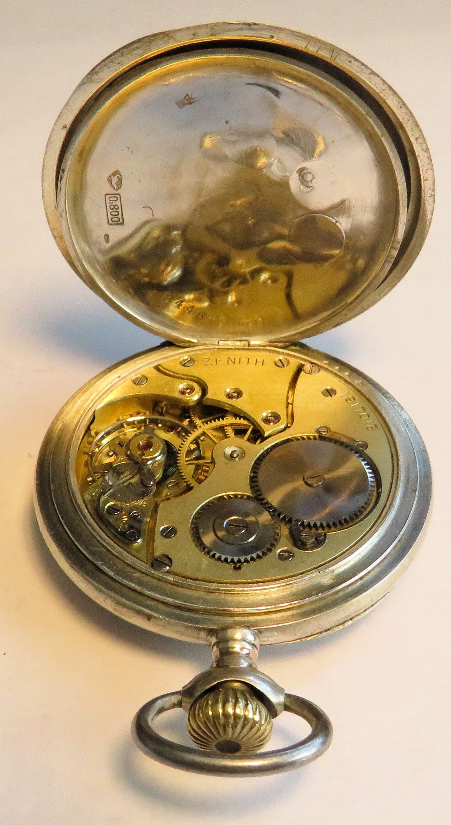 Zenith 0,800 Silber frühe Fliegeruhr Reichsluftwaffe Jasta 1914 WK 1 Richthofen - Sammler - Uhren