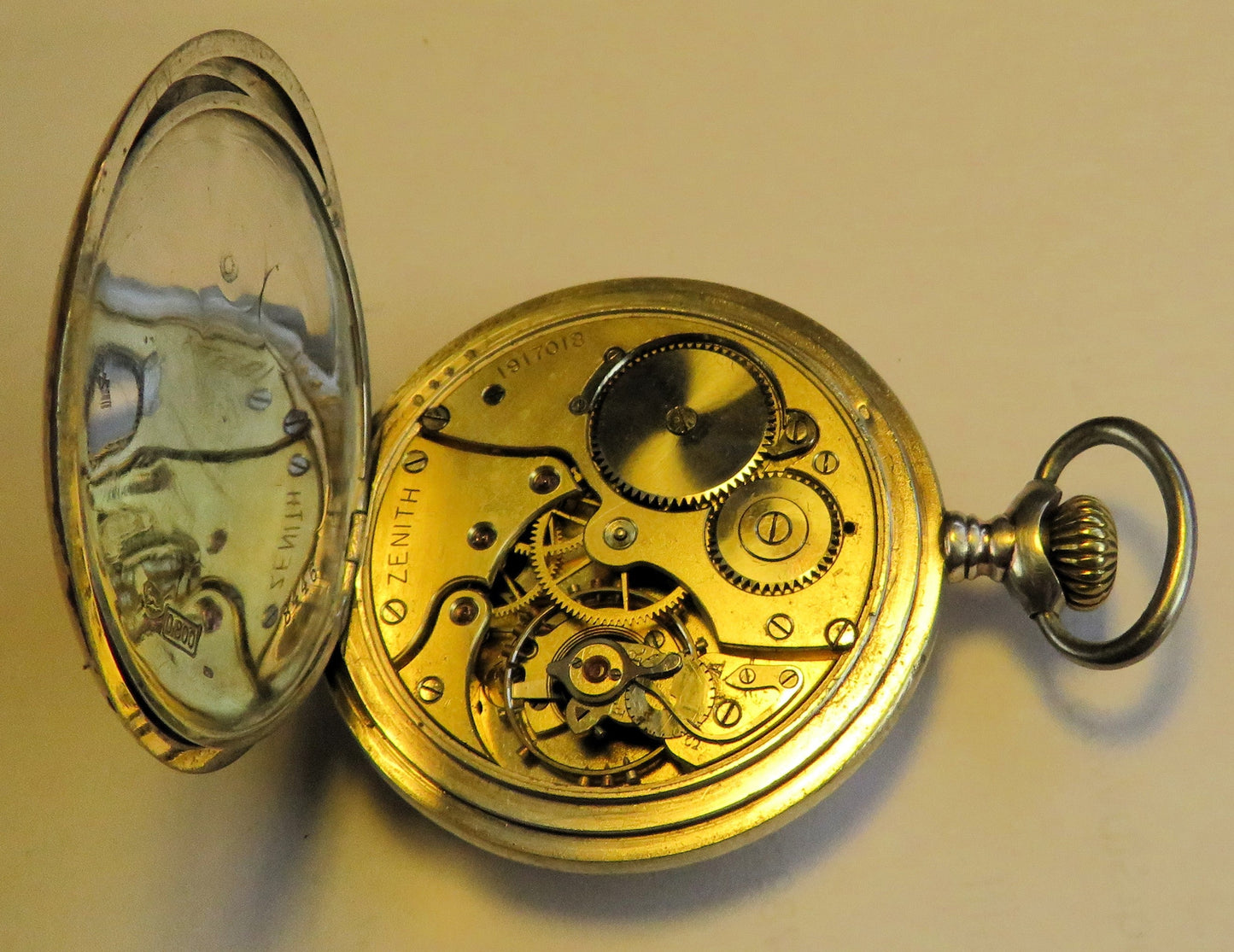 Zenith 0,800 Silber frühe Fliegeruhr Reichsluftwaffe Jasta 1914 WK 1 Richthofen - Sammler - Uhren