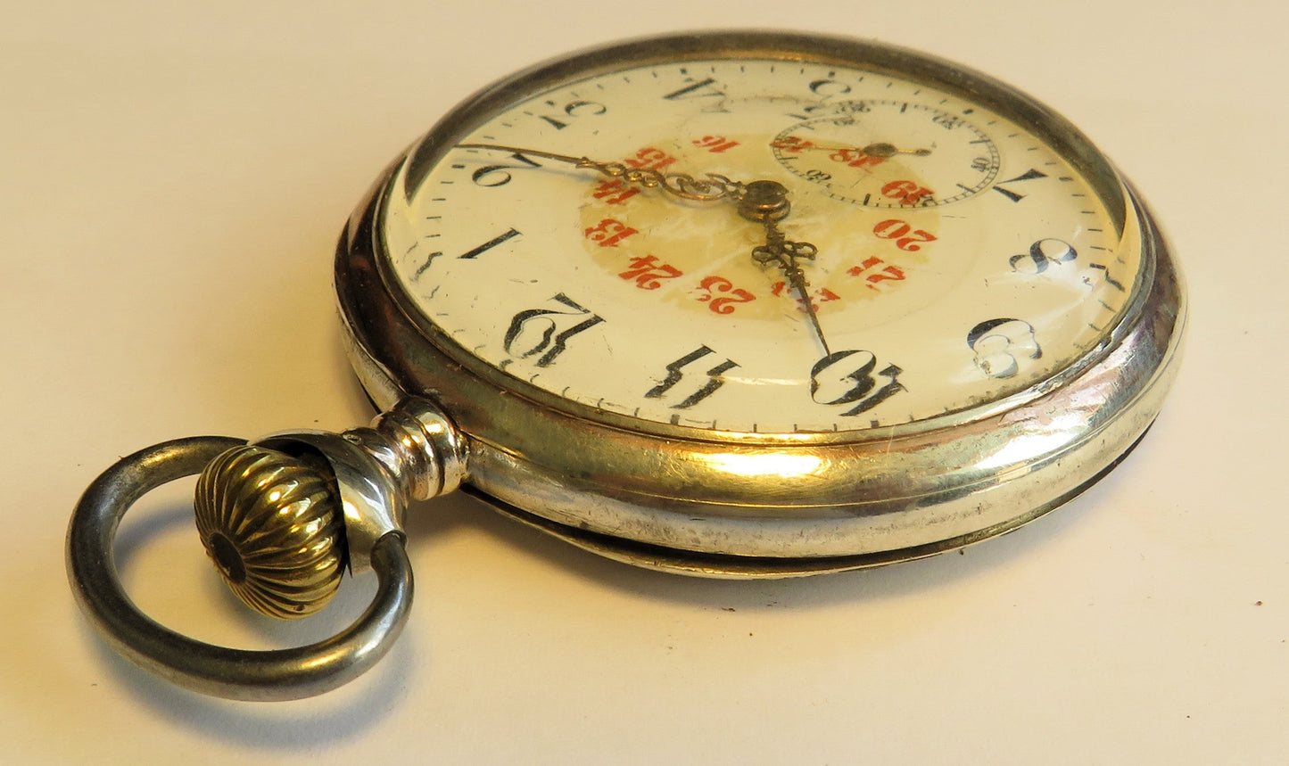 Zenith 0,800 Silber frühe Fliegeruhr Reichsluftwaffe Jasta 1914 WK 1 Richthofen - Sammler - Uhren