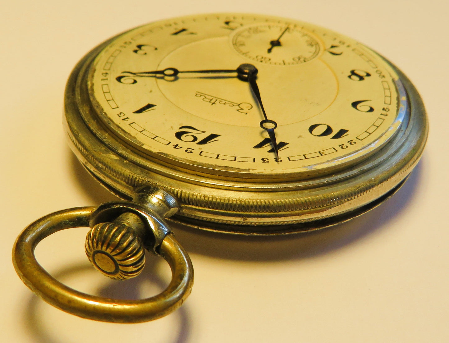 Zentra Cal. 62 Edelstahl Herren Taschenuhr Reichsarbeitsdienst 1938 - Sammler - Uhren