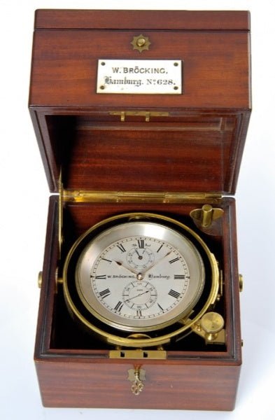 Bröcking Wilhelm Uhrmachermeister Altersbestimmung Schiffs Chronometer - Sammler-Uhren