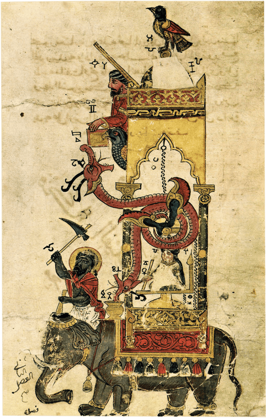 Die Elefanten Wasseruhr von Ismail al-Jazari aus dem Jahr 1180