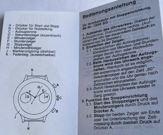 Heuer Carrera Automatik Chronograph Bedienungsanleitung - Sammler-Uhren