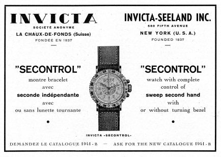 Invicta R. Picard Seeland Inc. Chaux-de-Fonds Alterbestimmen - Sammler-Uhren